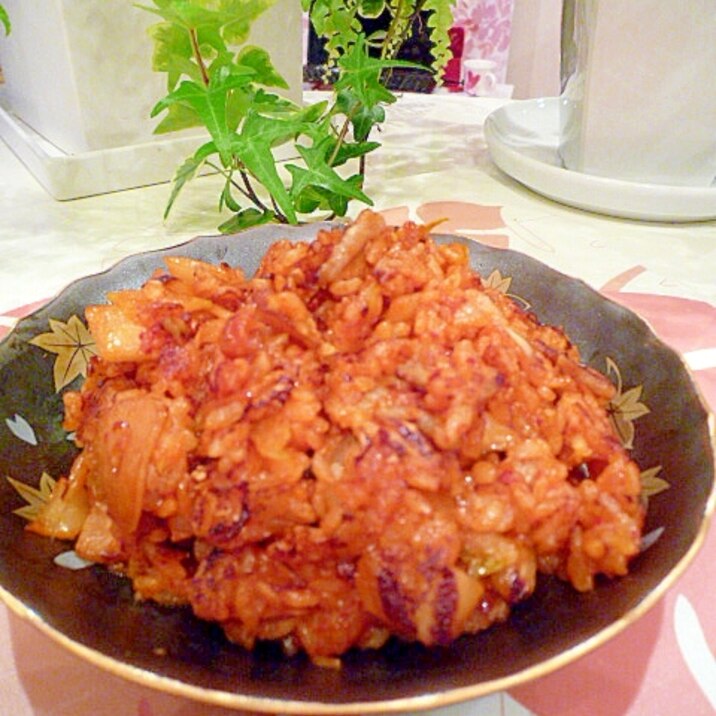 石焼ビビンバみたいな豚キムチ炒飯♪